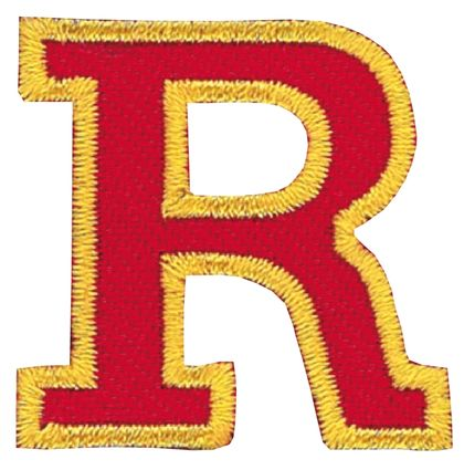 Nažehľovacie vyšívané písmenko R - červené výška 3 cm